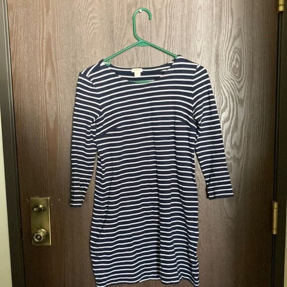 XXS JCrew Navy /white striped dress - Picture 1 of 4
